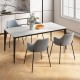 Gray dining chairs set of 2 with curved backrest and armrests, featuring a stable metal frame for optimal comfort.
