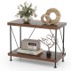 2-tier multipurpose display rack with a metal frame, featuring a vintage design, ideal for books and ornaments in any.