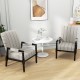 Upholstered accent chairs with rubber wood frame and striped fabric, perfect for living room or office decor.