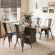 Tolix style metal dining chairs set of 4 with wood seats, perfect for stylish kitchen or bistro seating.