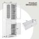 63-inch tall white bathroom storage cabinet with 2 glass doors, adjustable shelves, and a large drawer for versatile.