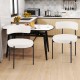 Boucle Dining Chair with Curved Backrest and Metal Legs Set of 2 - Gallery View 2 of 10