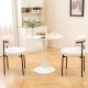 Boucle Dining Chair with Curved Backrest and Metal Legs Set of 2 - Gallery View 3 of 10