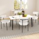 Boucle Dining Chair with Curved Backrest and Metal Legs Set of 2 - Gallery View 5 of 10