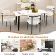 Boucle Dining Chair with Curved Backrest and Metal Legs Set of 2 - Gallery View 9 of 10