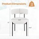 Boucle Dining Chair with Curved Backrest and Metal Legs Set of 2 - Gallery View 4 of 10