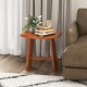 Curved seat shower stool made of solid teak wood, fully assembled, compact design for indoor and outdoor use.