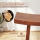 Curved seat detail of a 20-inch shower stool made from natural teak wood with a waterproof finish for durability.