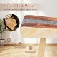 Curved seat shower stool made of solid teak wood with epoxy finish, waterproof surface, ideal for indoor and outdoor.