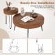 Boho round coffee tables set with solid pine wood tops and metal legs, perfect for versatile home decor and easy.