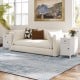 White flip top end table with USB ports and drawer, ideal for bedside or sofa side use, featuring a clutter-free design.