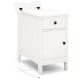 Flip top end table in white with USB ports, drawer, and storage, ideal for bedside or sofa side use.