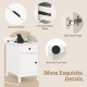 Close-up of the Flip Top End Table showcasing the cut-out handle, soft close hinge, and non-slip foot pads for.