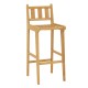 Teak wood bar chair with backrest and footrest, ideal for outdoor use by the poolside or garden.