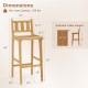 Teak wood bar chair with backrest and footrest, 30 inches tall, ideal for deck or poolside use, ensuring comfort and.