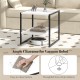 2-tier square end table in white with storage shelf, featuring ample clearance for vacuum robots and easy-to-clean.