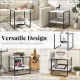 2-tier square end table with storage shelf in white, versatile design for living room, bedroom, or office use.