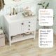Freestanding bathroom vanity unit in white with ceramic sink, granite countertop, and storage drawers for grooming.
