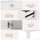 Close-up of metal cabinet handles and soft close hinges on the Freestanding Bathroom Vanity Unit with Basin.