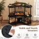 3-tier black liquor bar table featuring a sturdy metal frame and easy-to-clean surface, perfect for stylish drink.