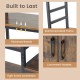 Double wide 8-tier bookshelf in rustic brown with reinforced metal frame, convenient handles, and staggered shelves for.