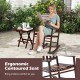 High-back acacia wood outdoor rocking chair with ergonomic contoured seat, perfect for backyard relaxation.