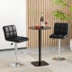 Black modern bar stools set of 2 with adjustable height, backrest, and footrest for comfortable seating.
