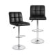 Modern black bar stools set of 2 with backrest, adjustable height, and heavy-duty metal base for versatile seating.