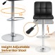 Height adjustable black bar stool with backrest, 360° swivel, and heavy-duty metal base for versatile counter use.