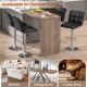 Modern black bar stools set of 2 with backrest and metal base, perfect for kitchen or coffee shop settings.