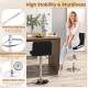 Modern black bar stool with backrest, adjustable height, and sturdy metal base, perfect for kitchen counters or bars.