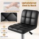 Black upholstered bar stool seat with high-density sponge filling and smooth PU leather surface for comfort and style.