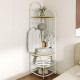 4-tier coat rack corner hall tree with shoe storage bench, featuring removable hooks and a natural wood finish for.