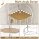 4-tier coat rack corner hall tree with natural thickened board and powder-coated metal frame, ideal for entryway.