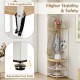 4-tier coat rack corner hall tree with shoe storage bench, featuring adjustable foot pads and anti-toppling kits for.