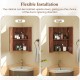 Corner medicine cabinet in brown with adjustable shelf and mirror door, showcasing flexible left or right installation.