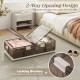 Stackable plastic storage bin with transparent lids and 2-way opening design, ideal for under-bed organization.