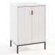 24-inch white bathroom vanity with sink combo, double door cabinet, adjustable shelf, and sturdy metal legs for.