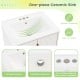 Ceramic sink with smooth surface and overflow protection, featuring pre-drilled holes for easy faucet installation.