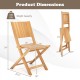 Teak wood outdoor dining chair dimensions showing slatted design, folding feature, and 330 lbs weight capacity for.