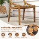Outdoor dining chair featuring solid teak wood, ergonomic design, and webbing seat for comfort and style.