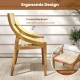 Ergonomic outdoor dining chair with webbing seat, solid teak wood, and spacious design for comfort and style.