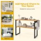 2-tier solid teak wood bathroom shelf with towel rack, featuring natural wood grain, suitable for various rooms.