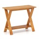 35-inch solid teak wood console table with storage shelf, featuring a simple design for versatile home placement.