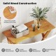 35-inch solid teak wood console table with waterproof finish, featuring a long tabletop and open storage shelf for.
