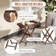 Solid teak wood tray table featuring a removable tray top, X-shaped structure, and easy-to-clean surface for outdoor.