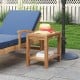 Teak wood shower bench with storage shelf, featuring a sturdy design and versatile use for bathroom or poolside.