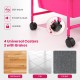 Colorful light pink 9-drawer rolling storage cart with smooth 360° swivel casters, ideal for home or office.