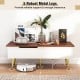 47-inch walnut lift-top coffee table with 2 hidden compartments and 5 robust metal legs for reliable support and.