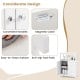 Close-up of the bathroom floor cabinet's convenient handles and magnetic catch, featuring an easy-to-clean surface.